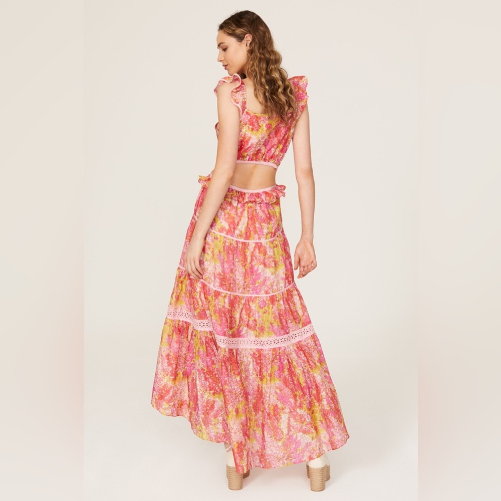 LoveShackFancy Madsen floral cutout maxi dress - Picture 4 of 12